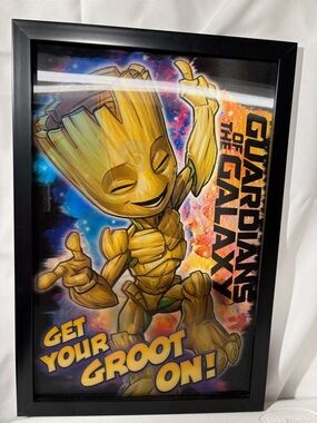 Guardians of the Galaxy Baby Groot Wall Art - Yellow Wood Tones